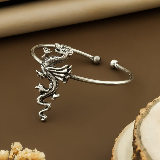 Dragon Oxidised Silver Bracelet