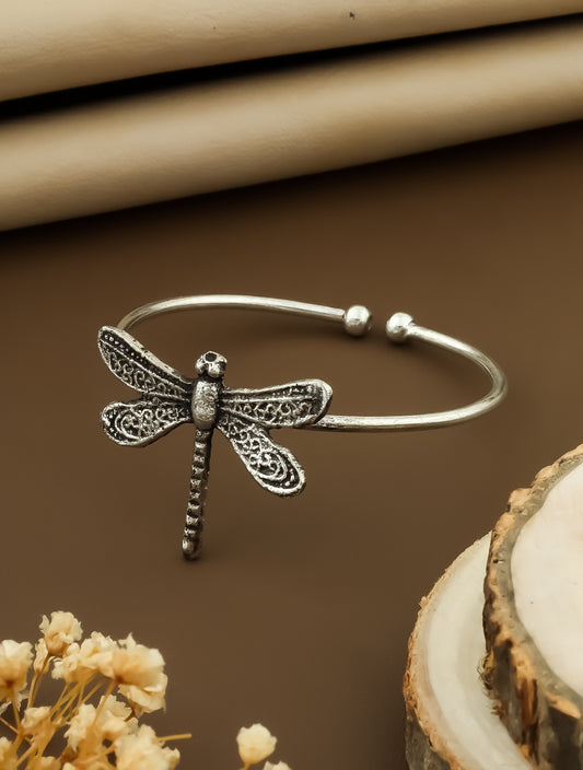 Dragonfly Oxidised Silver Bracelet