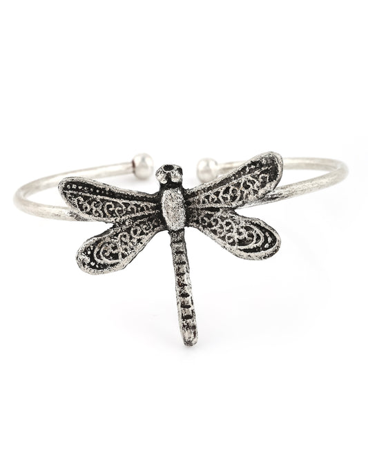 Dragonfly Oxidised Silver Bracelet