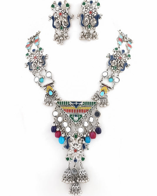 Siya Afghani Long Necklace Set