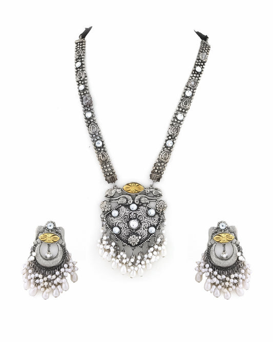 Khudaya Long Dual Tone Necklace Set