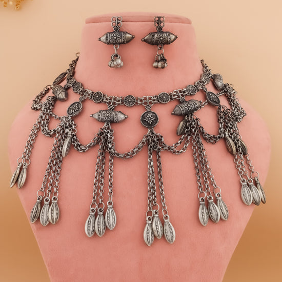 Dipali Kutchi Oxidised Choker Set