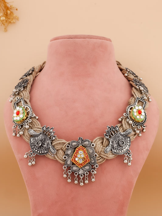 Amani Beige Jute Necklace