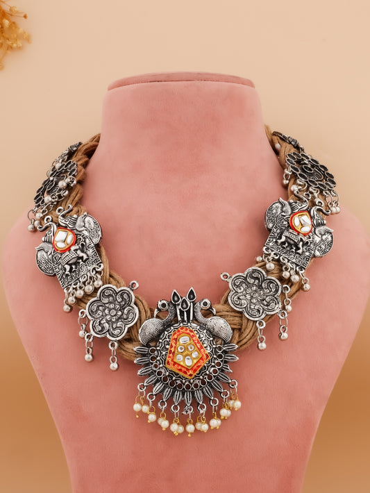 Gauri Beige Jute Necklace