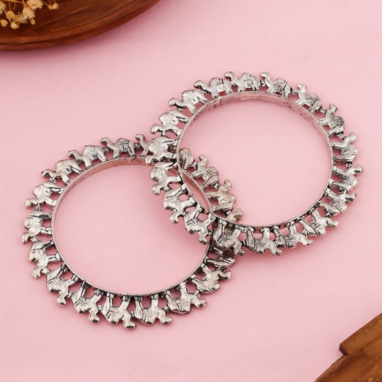 Camel Oxidised Bangles - Set of 2