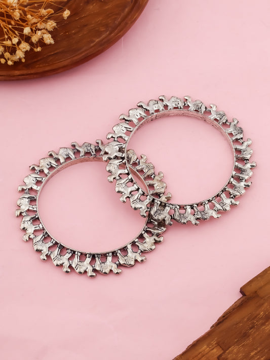 Camel Oxidised Bangles - Set of 2