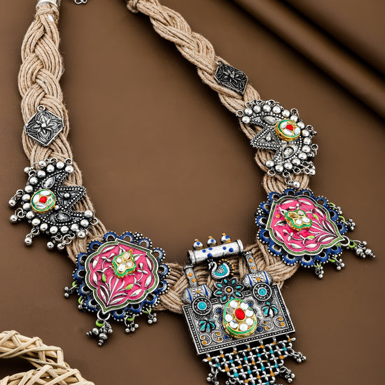 Aradhna Beige Jute Necklace