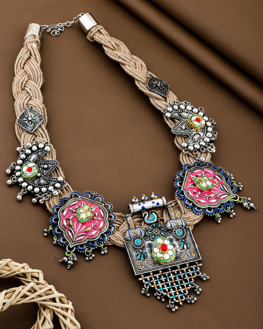 Aradhna Beige Jute Necklace