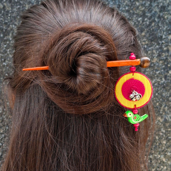 Kahani Handcrafted Wooden Hairpin Stick