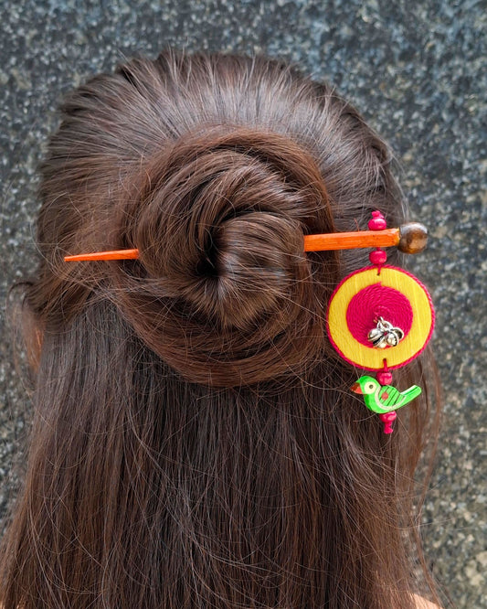 Kahani Handcrafted Wooden Hairpin Stick