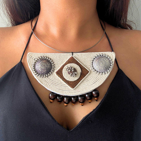Kirti Oxidised Hasli Set