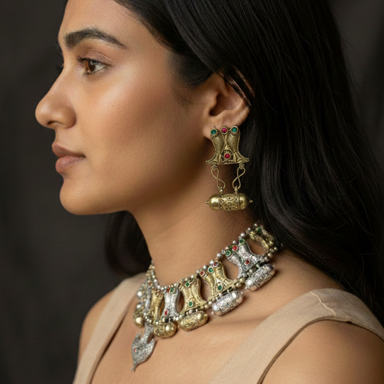 Kiya Dual-tone choker set