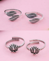 Leaf and Shalaka Toe Ring - Combo - Set of 2