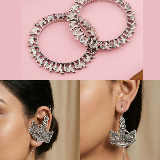 Madiha Combo of bangle and earcuff