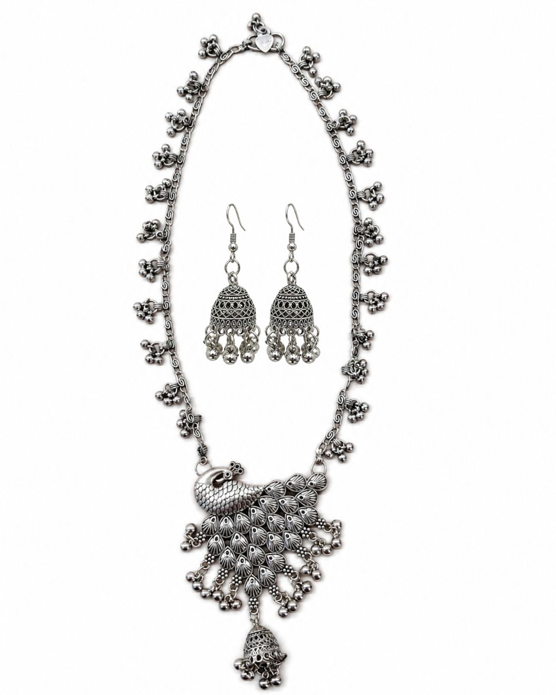 More Long Oxidised Necklace Set