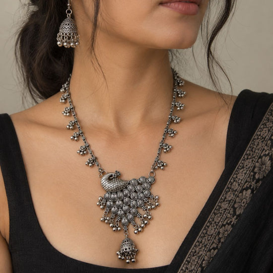 More Long Oxidised Necklace Set