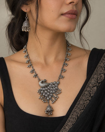 More Long Oxidised Necklace Set