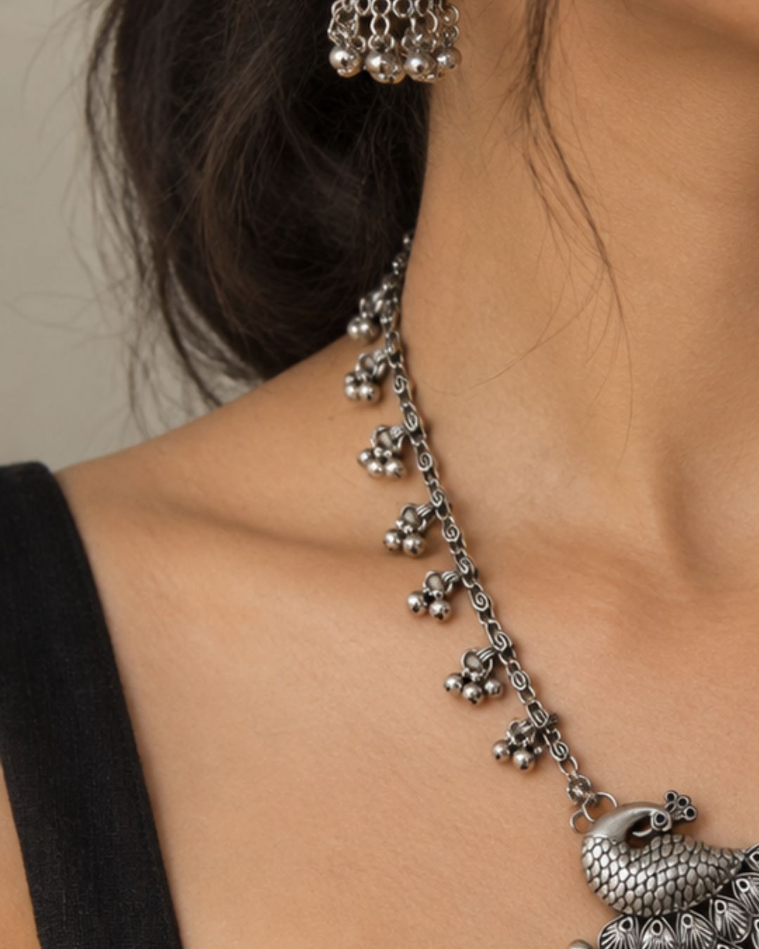 More Long Oxidised Necklace Set