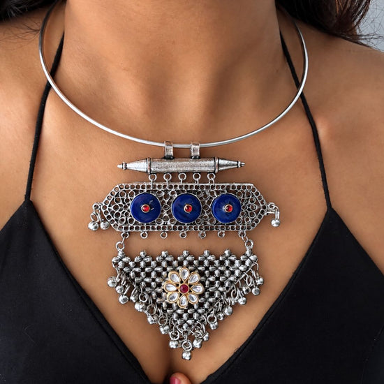 Neel Oxidised Hasli Set