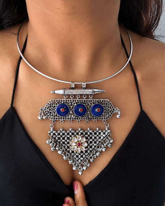 Neel Oxidised Hasli Set