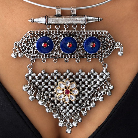 Neel Oxidised Hasli Set