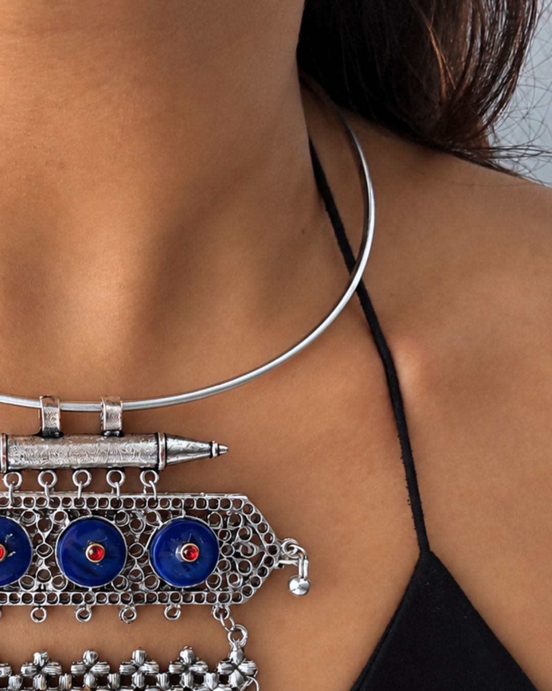 Neel Oxidised Hasli Set