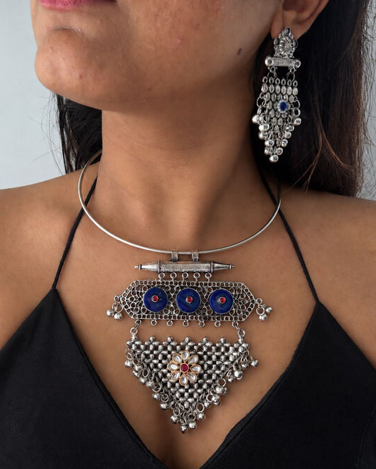 Neel Oxidised Hasli Set