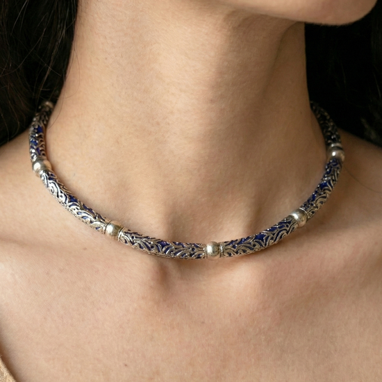 Neel Silver Choker Set