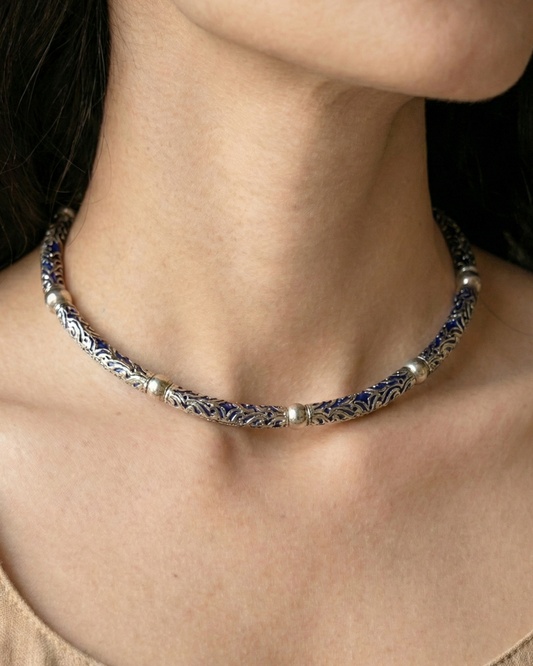 Neel Silver Choker Set