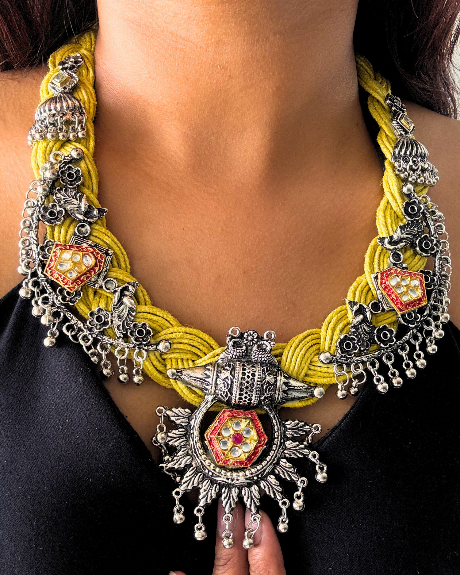 Hiranya Yellow Jute Necklace