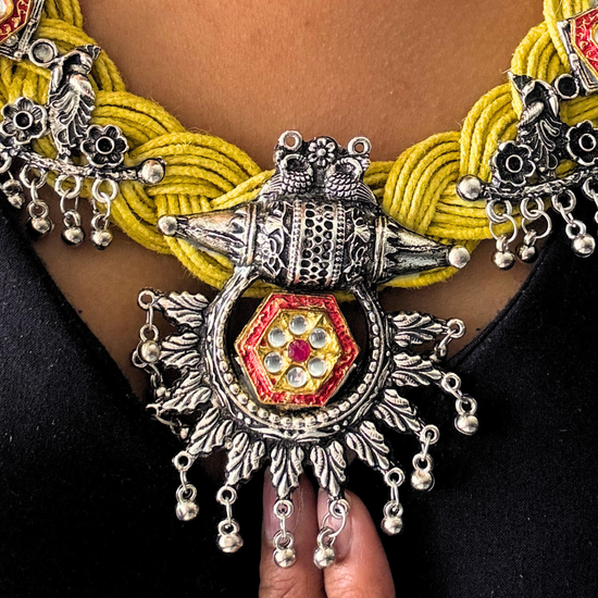 Hiranya Yellow Jute Necklace