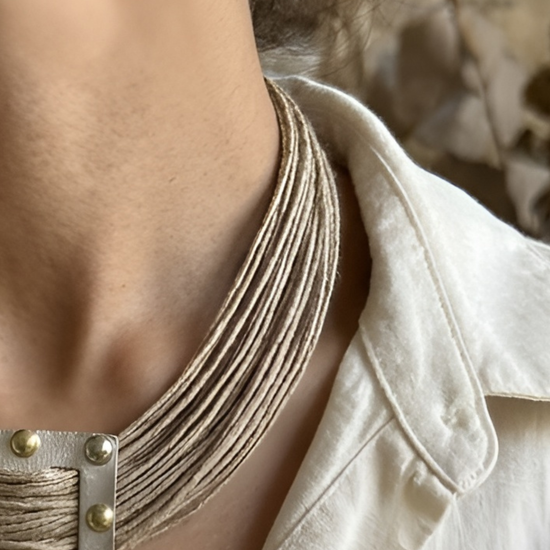 Niraja Beige Jute Necklace