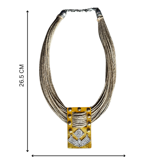 Pankh Beige Jute Necklace