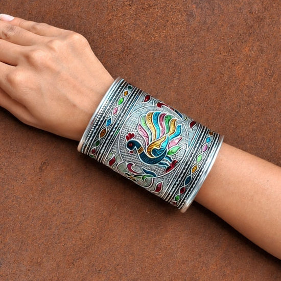 Peacock Oxidised Kada