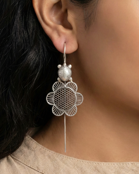 Phool Black Oxidised Earcuff - Set of 2