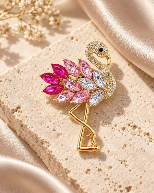 Pink Flamingo Brooch