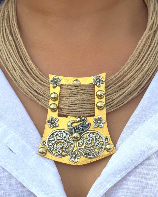Piya Beige Jute Necklace