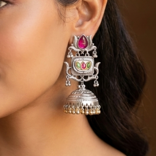 Pushp Dual-tone big jhumka 