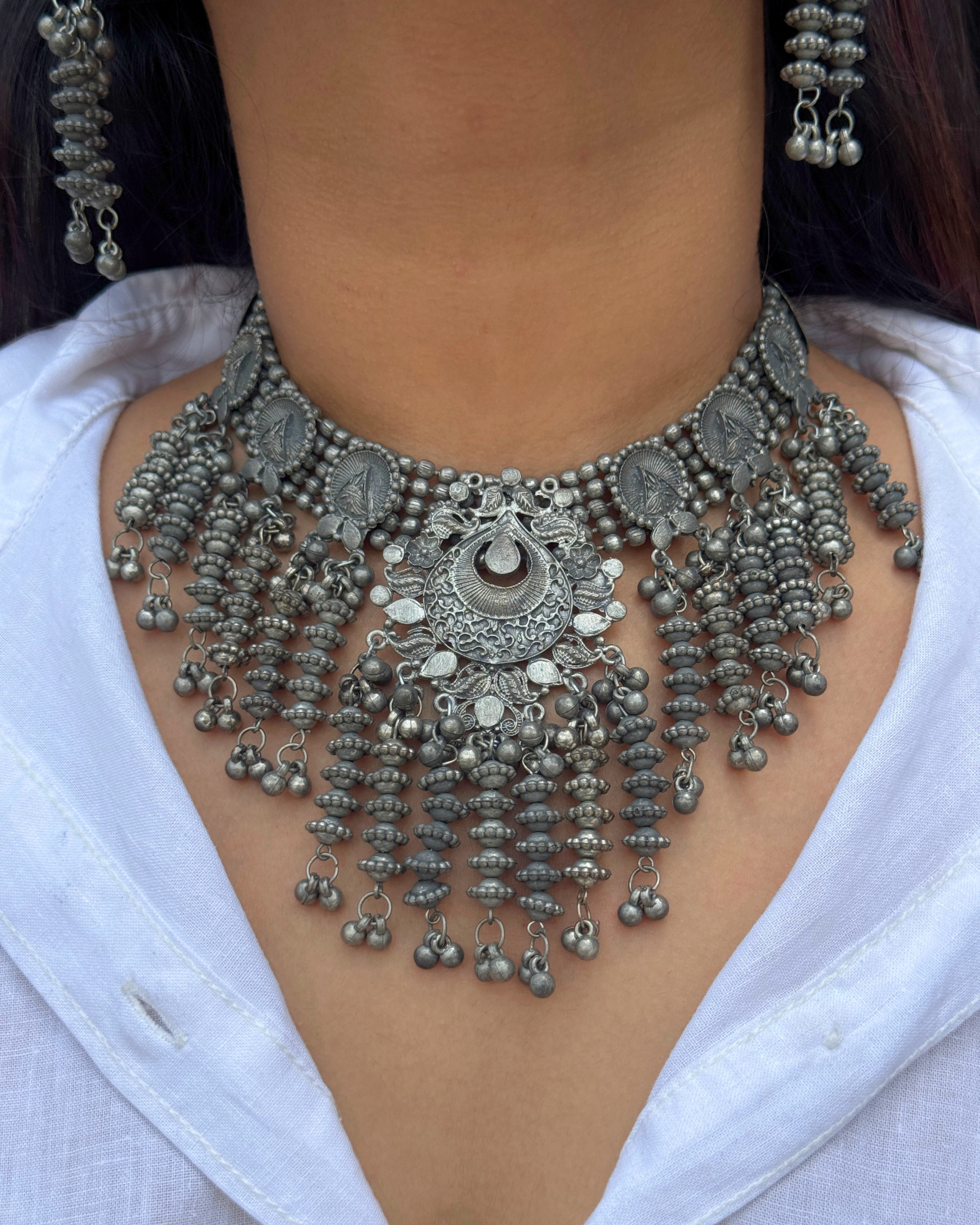 Radhika Oxidised Choker Set