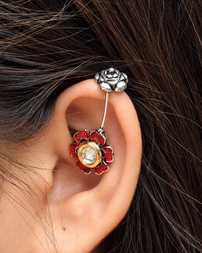 Red Flower Bugadi Studs