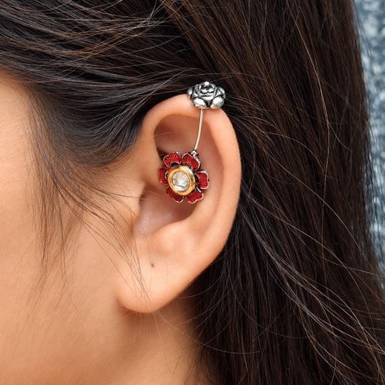 Red Flower Bugadi Studs