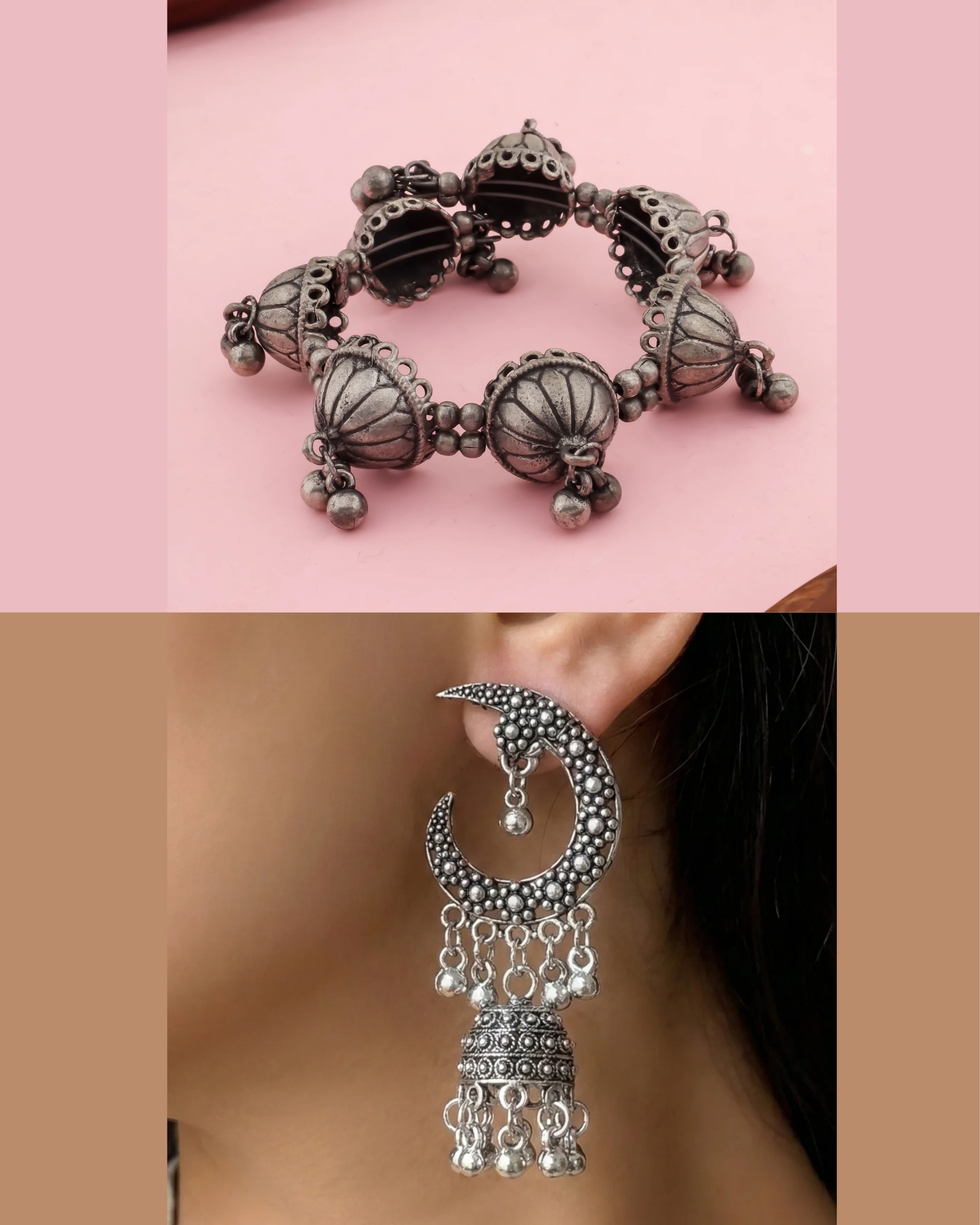 Saba Combo of kada and jhumka