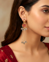 Gulabi Lotus dual-tone kashmiri jhumka
