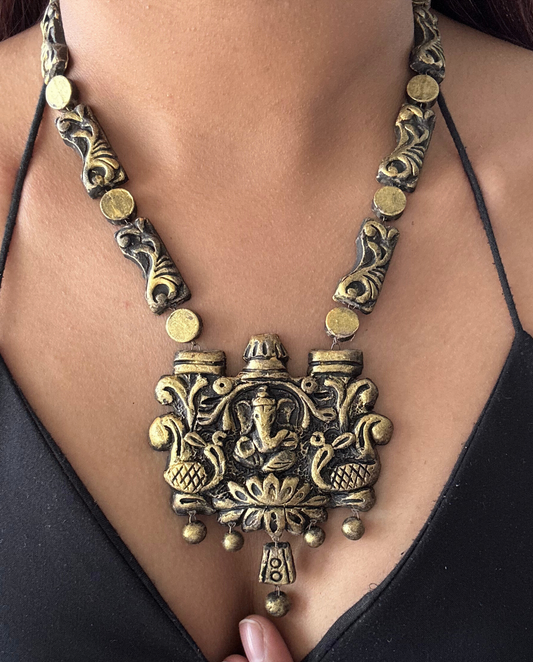 Ganesh Terracotta Necklace