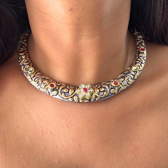 Seher Dual tone Kundan Choker Set