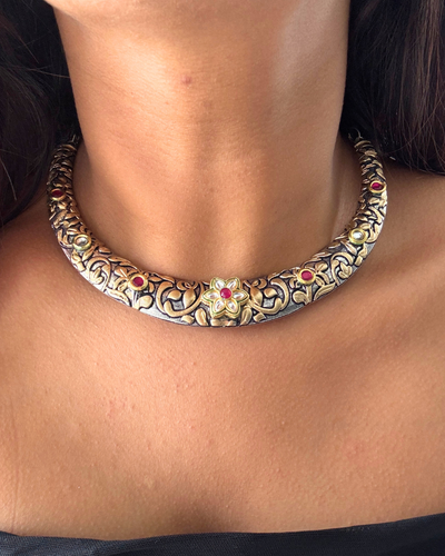 Seher Dual tone Kundan Choker Set
