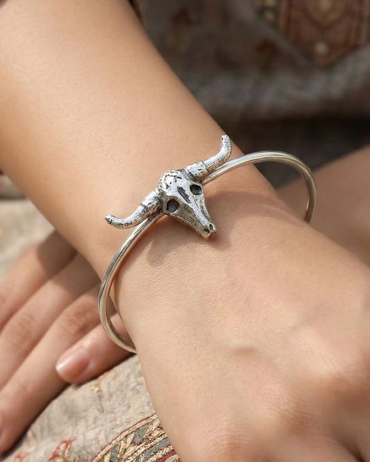 Shivangi Oxidised Silver Bracelet