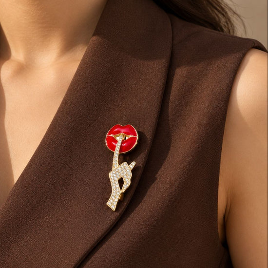 Shut Up Diamond Brooch
