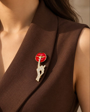 Shut Up Diamond Brooch
