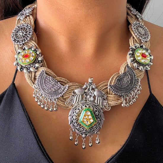 Sugandha Beige Jute Necklace